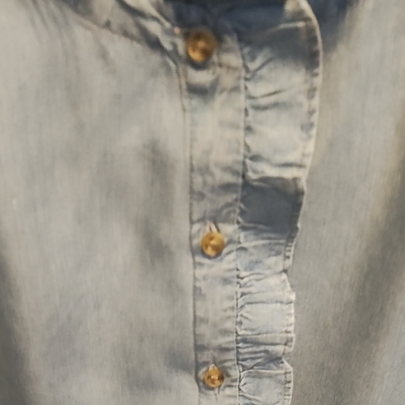Simons Light Denim Ruffled Blouse - Picture 5 of 7